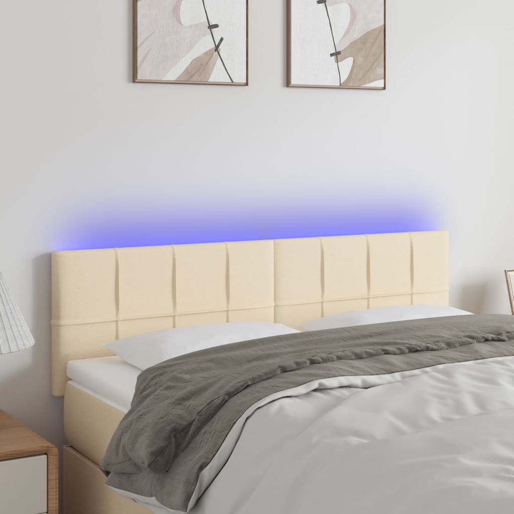 Tăblie De Pat Cu Led, , , Textil