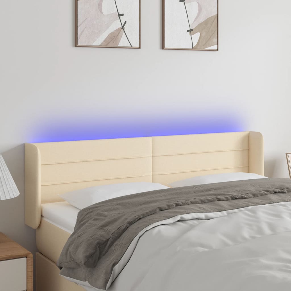 Tăblie De Pat Cu Led, , , Textil