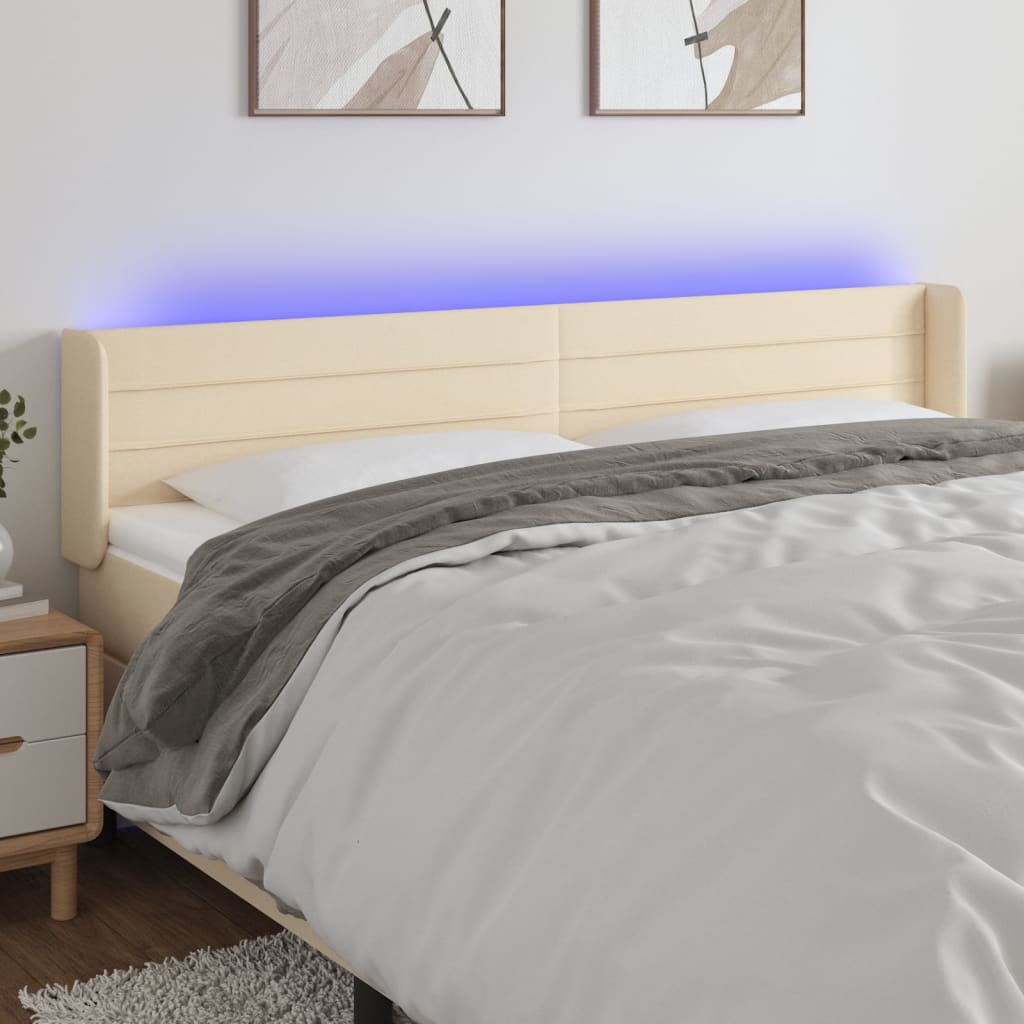 Tăblie De Pat Cu Led, , , Textil