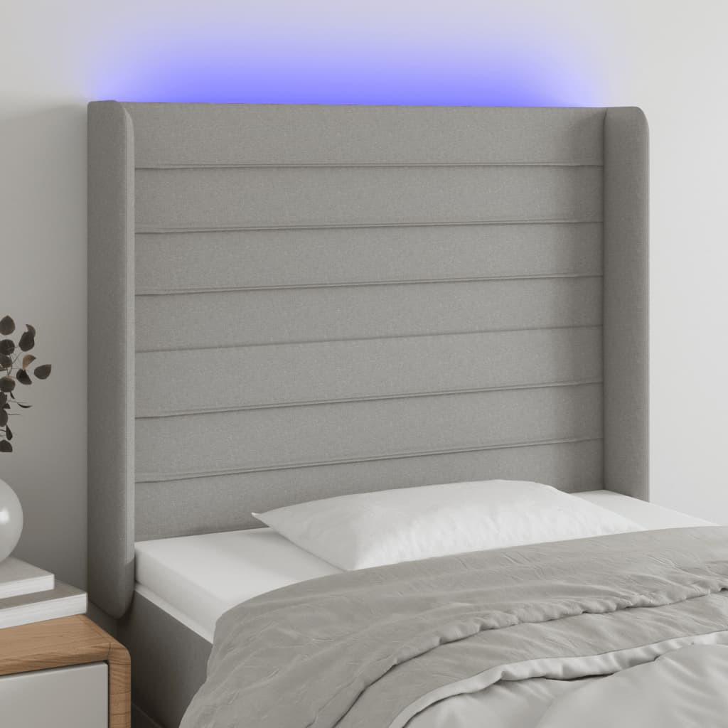 Tăblie De Pat Cu Led, , , Textil
