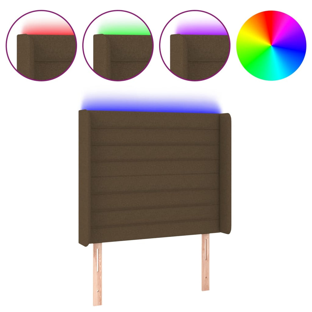 Tăblie De Pat Cu Led, , , Textil