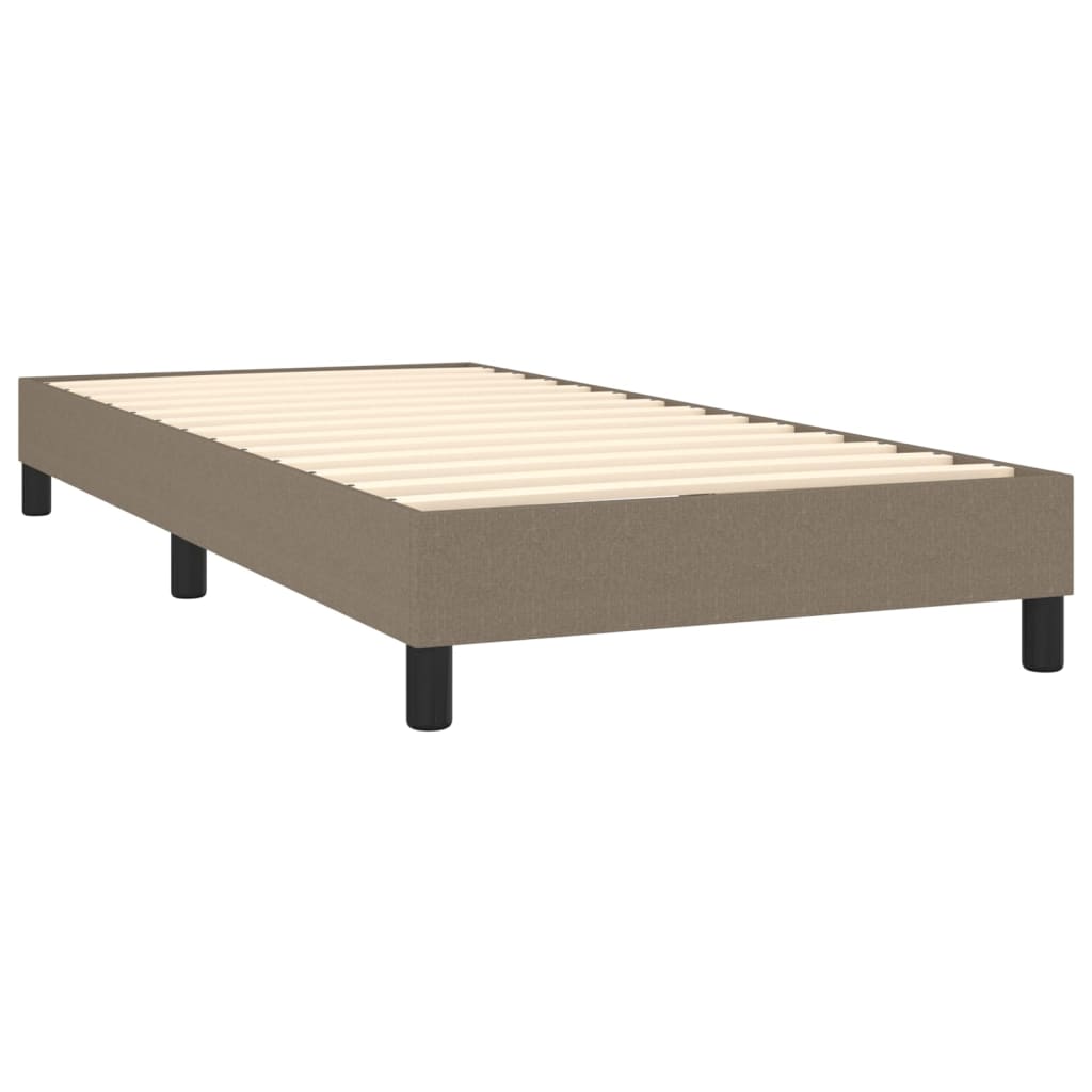 Pat Box Spring Cu Saltea, Gri Taupe, 90X200 Cm, Textil