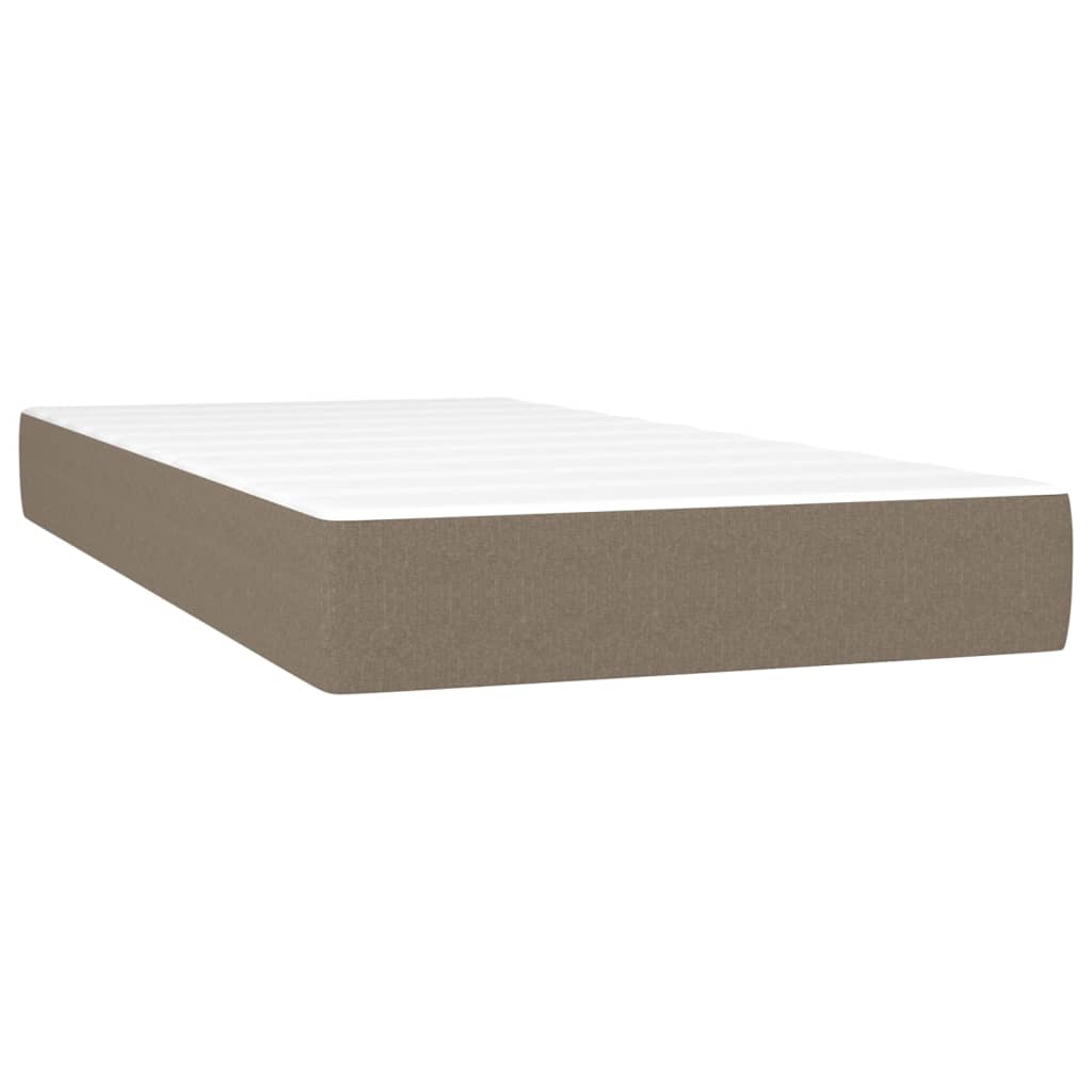 Pat Box Spring Cu Saltea, Gri Taupe, 90X200 Cm, Textil