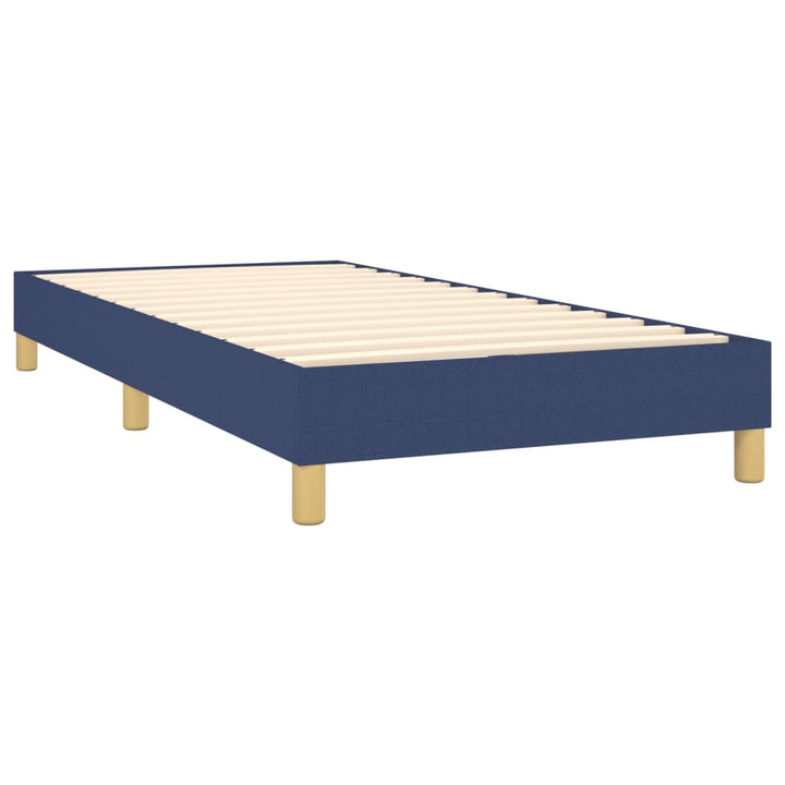 Pat Box Spring Cu Saltea, Albastru, 100X200 Cm, Textil