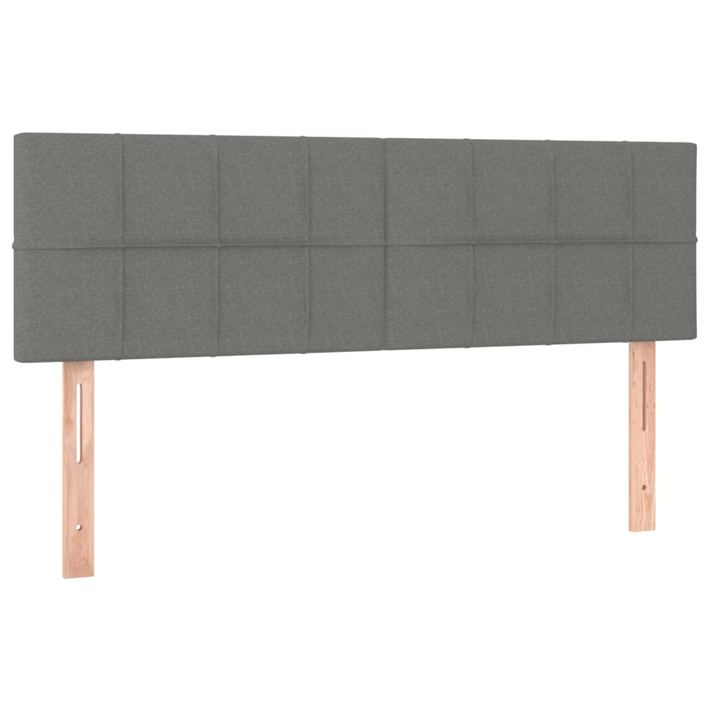 Pat Box Spring Cu Saltea, Gri Închis, 140X190 Cm, Textil