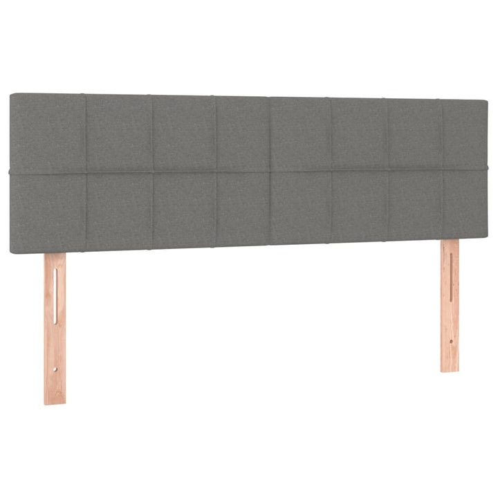 Pat Box Spring Cu Saltea, Gri Închis, 140X190 Cm, Textil