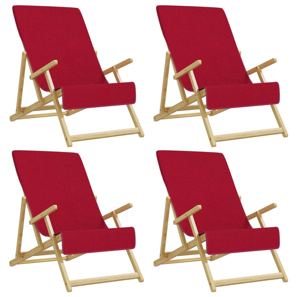 Prosoape De Plajă, 4 Buc., Vișiniu, , Textil, 400 Gsm