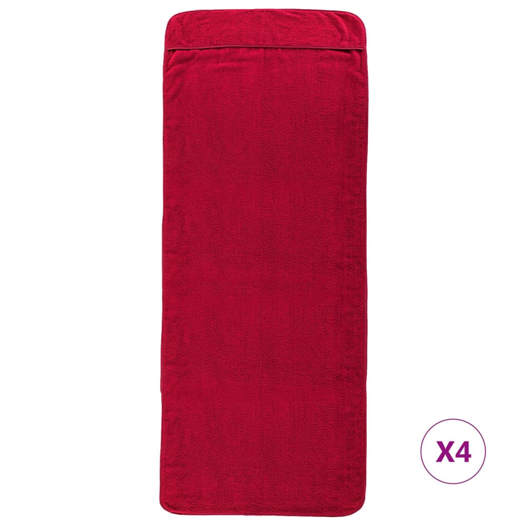 Prosoape De Plajă, 4 Buc., Vișiniu, , Textil, 400 Gsm