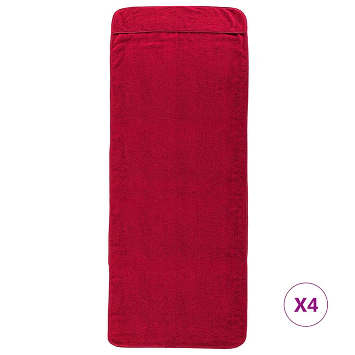 Prosoape De Plajă, 4 Buc., Vișiniu, , Textil, 400 Gsm