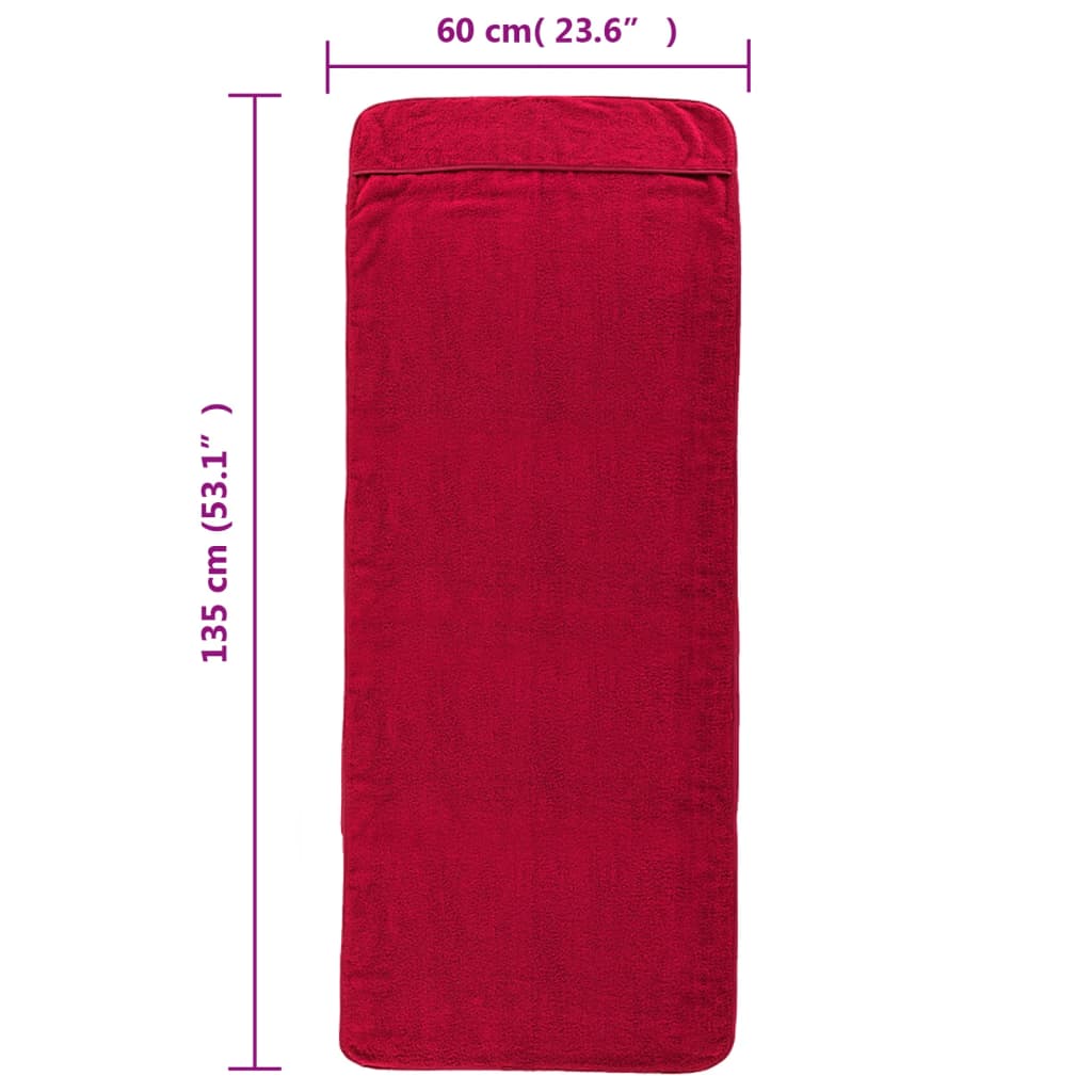 Prosoape De Plajă, 4 Buc., Vișiniu, , Textil, 400 Gsm