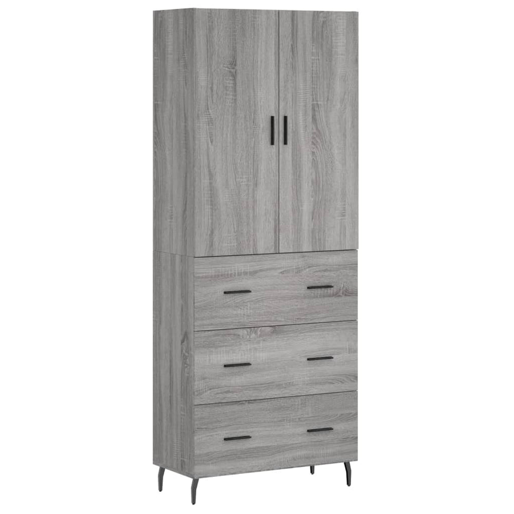 Dulap Înalt, Gri Sonoma, 69,5X34X180 Cm, Lemn Compozit