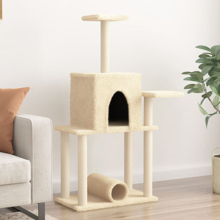 Ansamblu Pisici Cu Stâlpi Din Funie Sisal, , 122 Cm