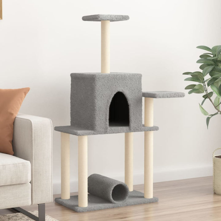 Ansamblu Pisici Cu Stâlpi Din Funie Sisal, , 122 Cm