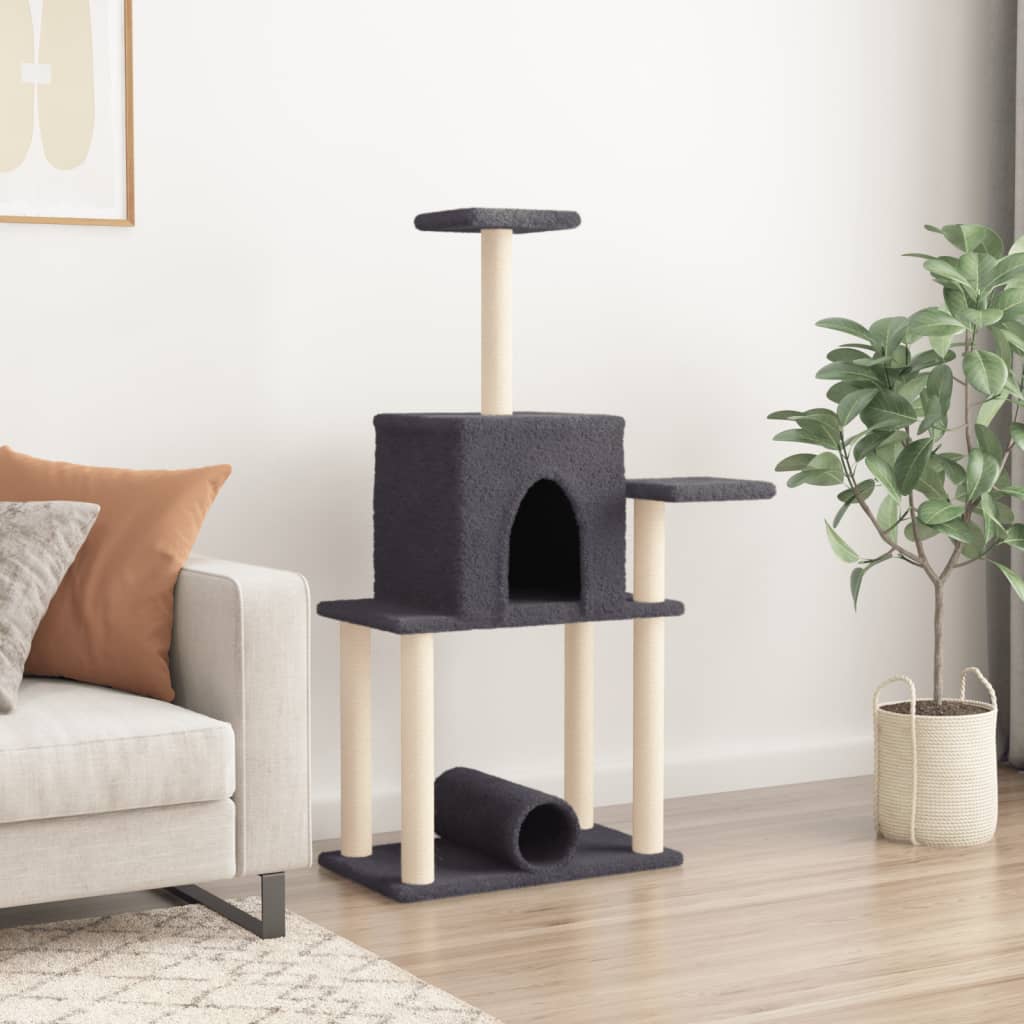 Ansamblu Pisici Cu Stâlpi Din Funie Sisal, , 122 Cm