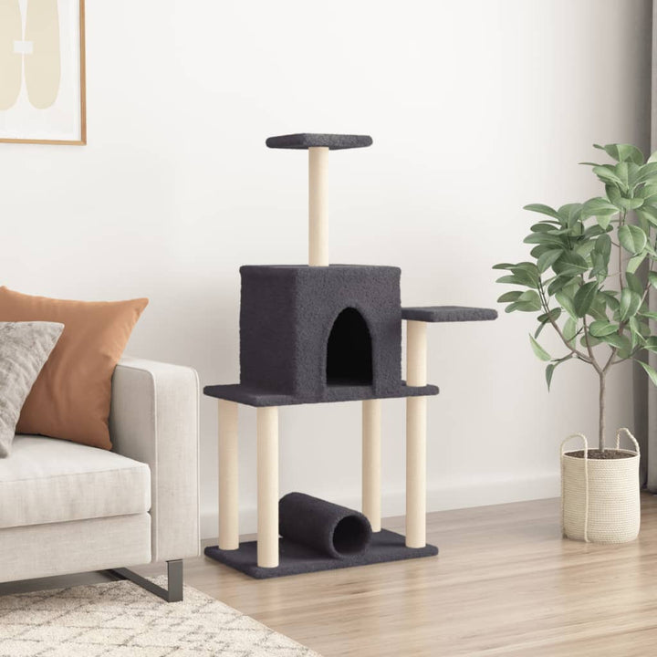 Ansamblu Pisici Cu Stâlpi Din Funie Sisal, , 122 Cm