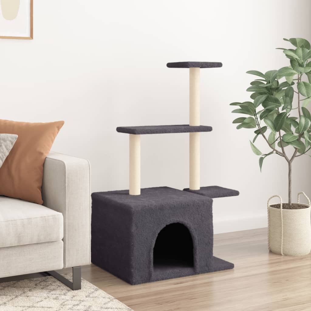Ansamblu Pisici Cu Stâlpi Din Funie Sisal, , 110 Cm
