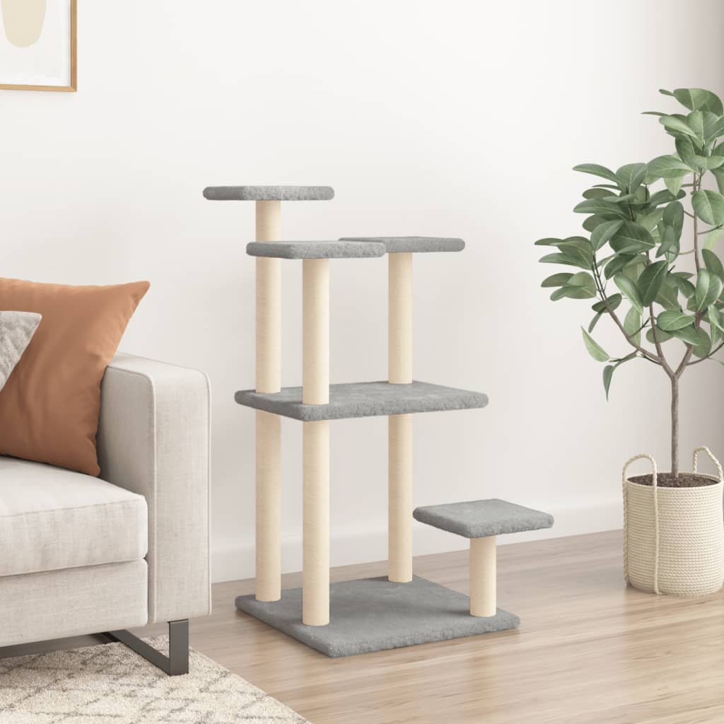 Stâlpi Zgâriat Pentru Pisici Cu Platforme, , 98,5 Cm