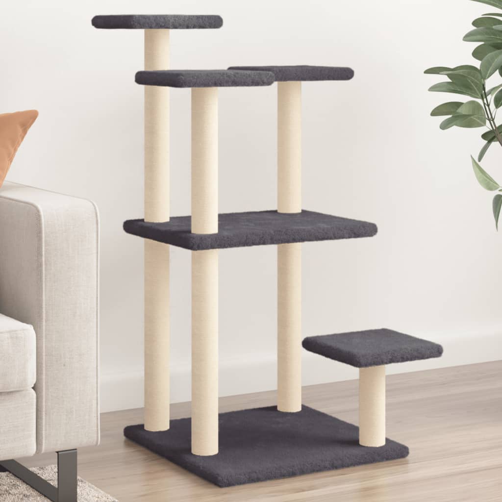 Stâlpi Zgâriat Pentru Pisici Cu Platforme, , 98,5 Cm