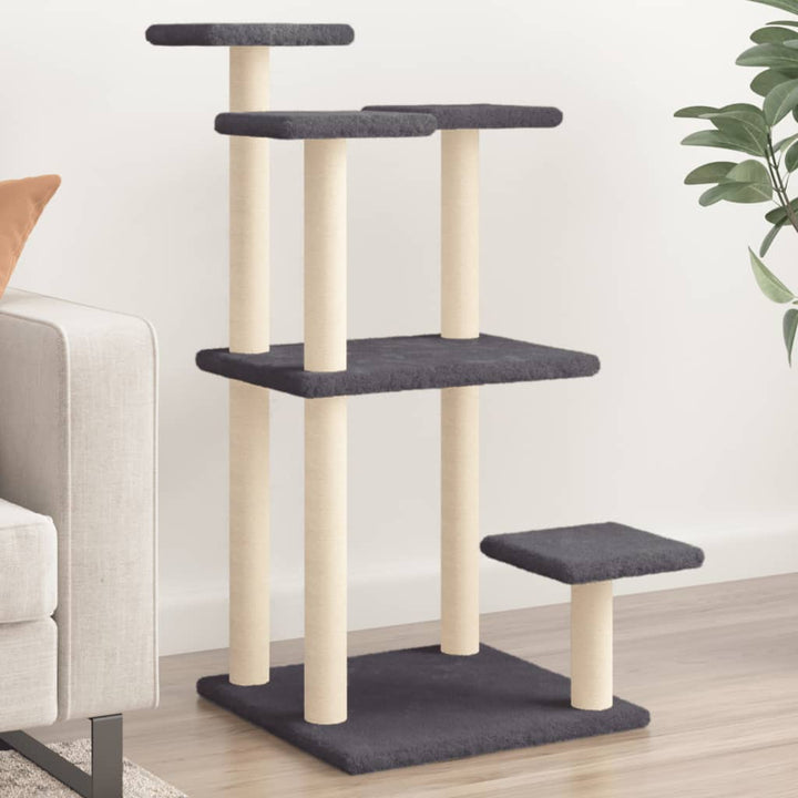 Stâlpi Zgâriat Pentru Pisici Cu Platforme, , 98,5 Cm