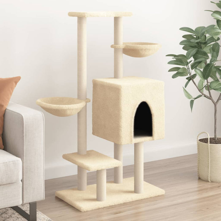 Ansamblu Pisici Cu Stâlpi Din Funie Sisal, , 117 Cm