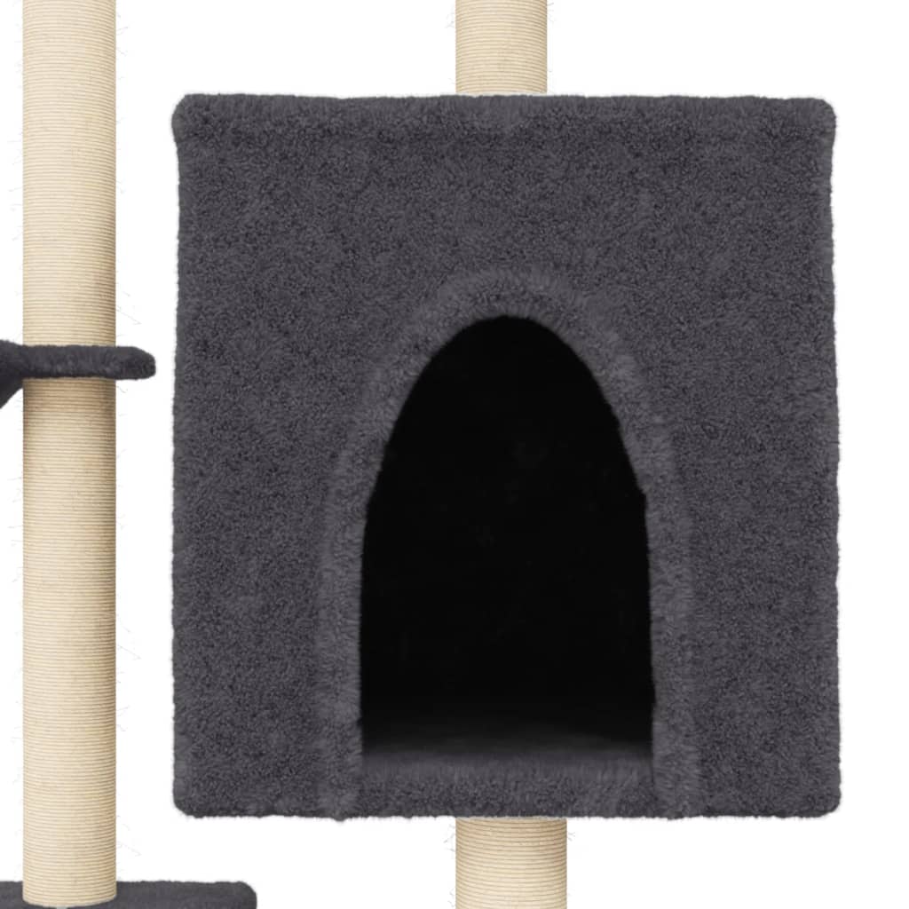 Ansamblu Pisici Cu Stâlpi Din Funie Sisal, , 117 Cm