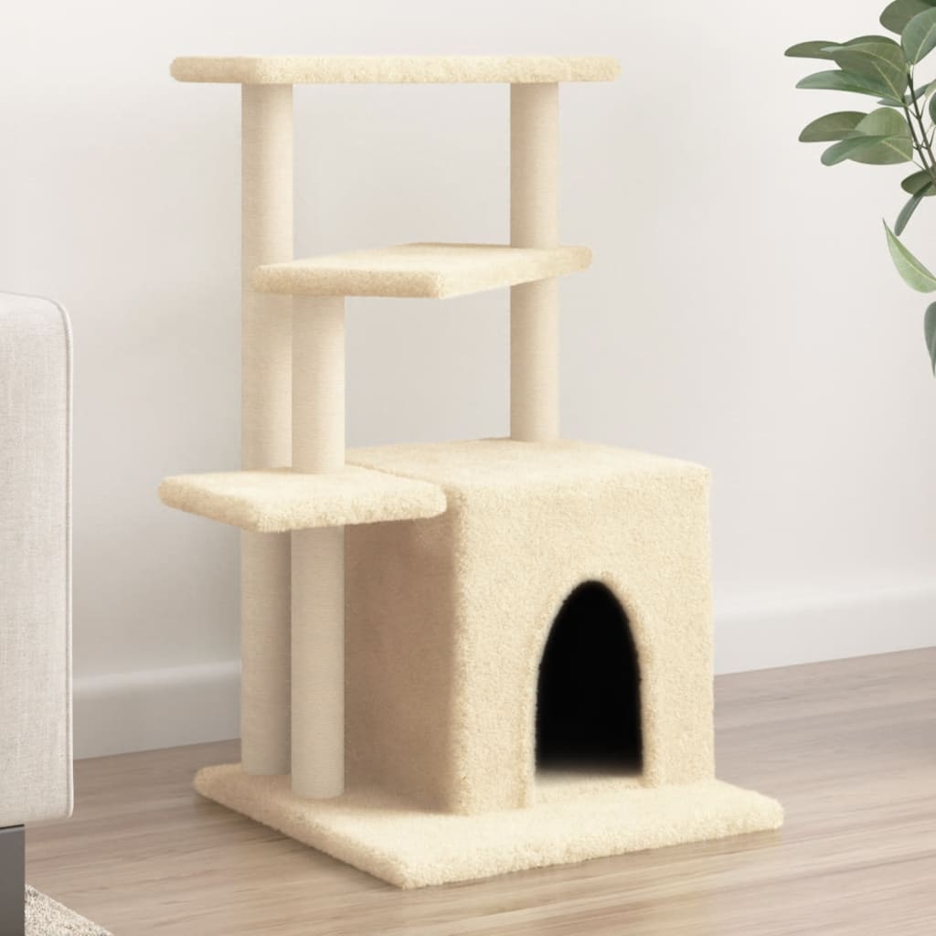 Ansamblu Pisici Cu Stâlpi Din Funie Sisal, , 83,5 Cm