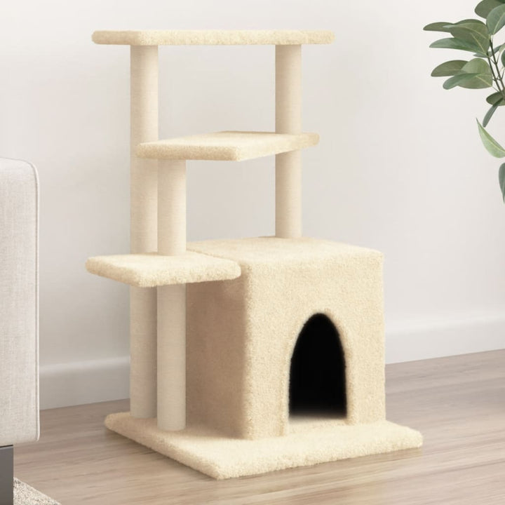 Ansamblu Pisici Cu Stâlpi Din Funie Sisal, , 83,5 Cm