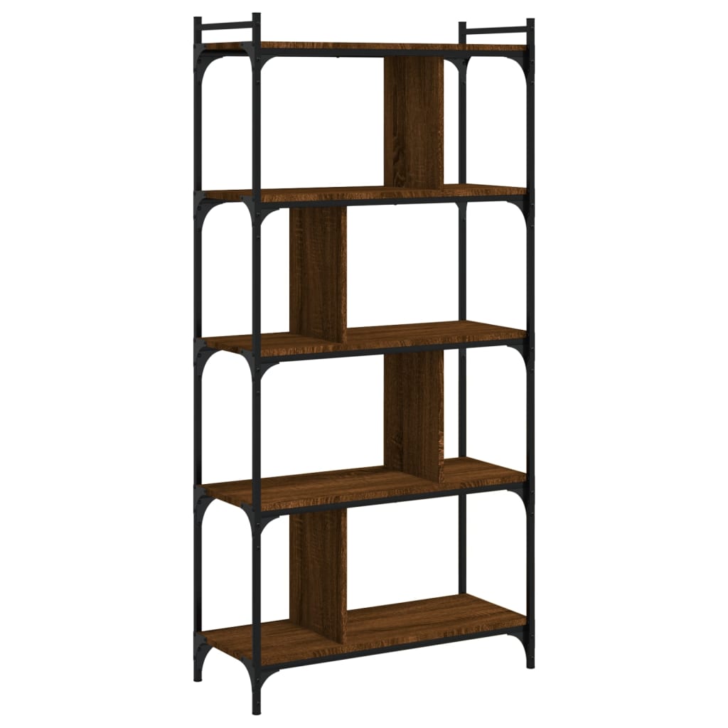 Bibliotecă Cu 5 Niveluri Stejar Maro 76X32X Lemn Compozit