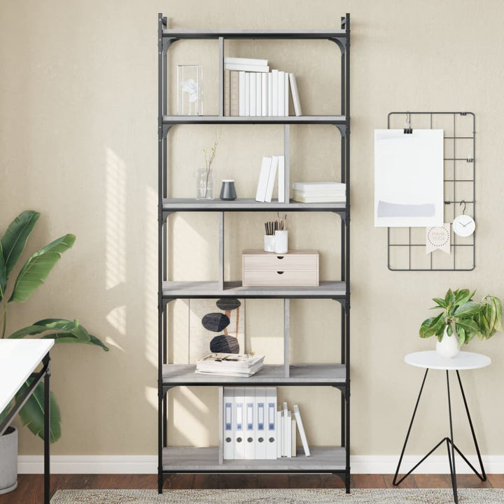 Bibliotecă Cu 5 Niveluri Stejar Maro 76X32X Lemn Compozit