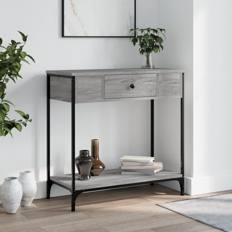 Masă Consolă, Gri Sonoma, 75X34,5X, Lemn Prelucrat