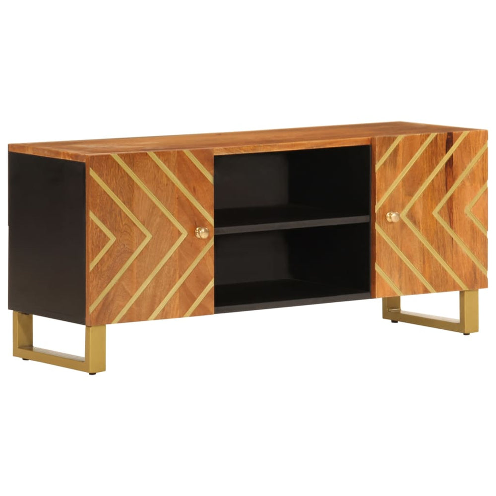 Dulap Tv Maro Și Negru 105X33,5X46 Cm Lemn Masiv De Mango
