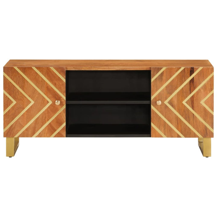 Dulap Tv Maro Și Negru 105X33,5X46 Cm Lemn Masiv De Mango