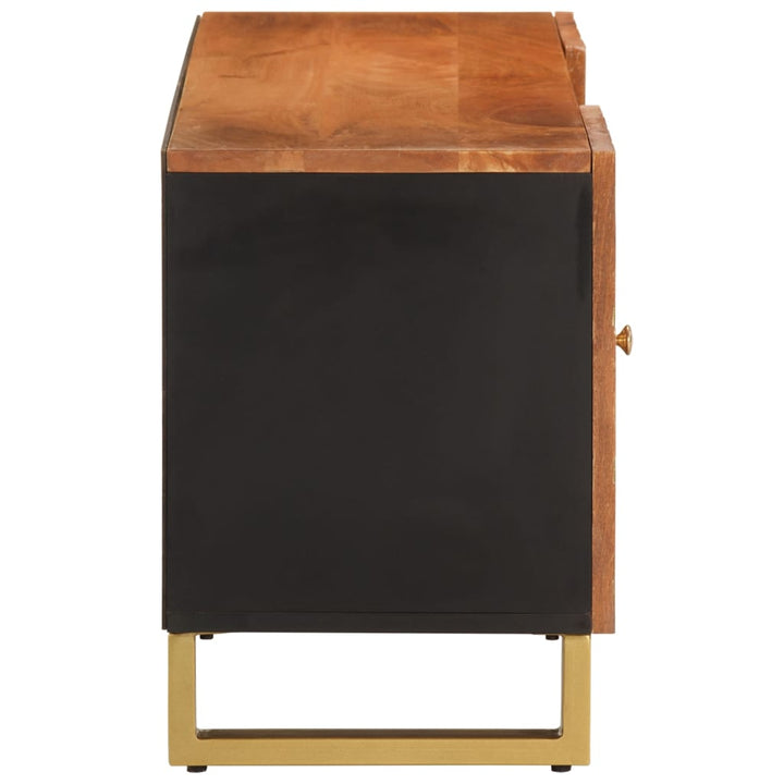 Dulap Tv Maro Și Negru 105X33,5X46 Cm Lemn Masiv De Mango
