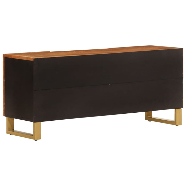 Dulap Tv Maro Și Negru 105X33,5X46 Cm Lemn Masiv De Mango