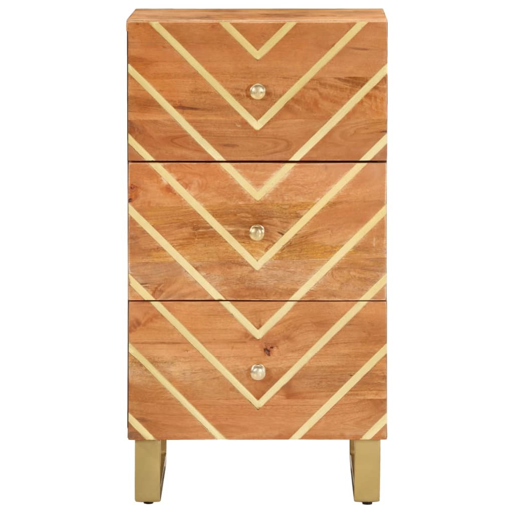 Dulap Lateral, Maro Și Negru, 40X33,5X75 Cm Lemn Masiv De Mango