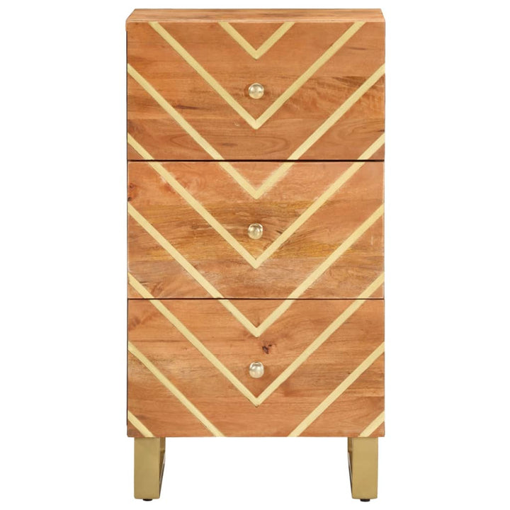 Dulap Lateral, Maro Și Negru, 40X33,5X75 Cm Lemn Masiv De Mango