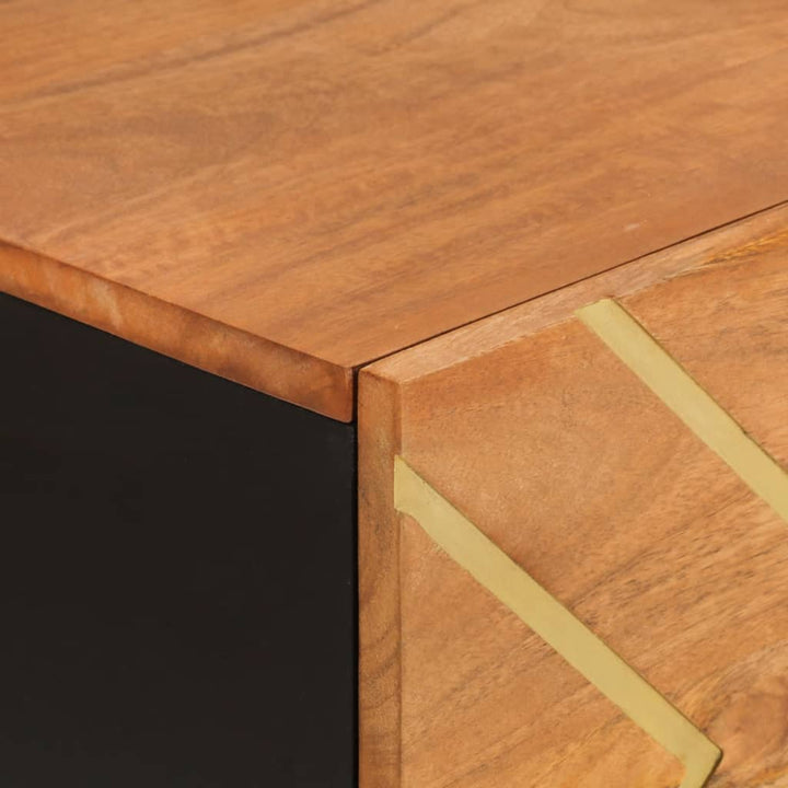 Dulap Lateral, Maro Și Negru, 80X33,5X75 Cm Lemn Masiv De Mango