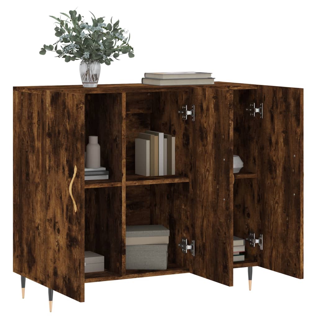 Dulap, Stejar Fumuriu, 90X34X80 Cm, Lemn Compozit