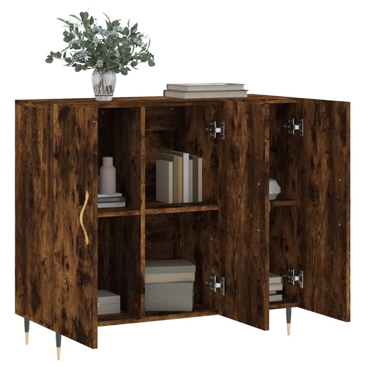 Dulap, Stejar Fumuriu, 90X34X80 Cm, Lemn Compozit