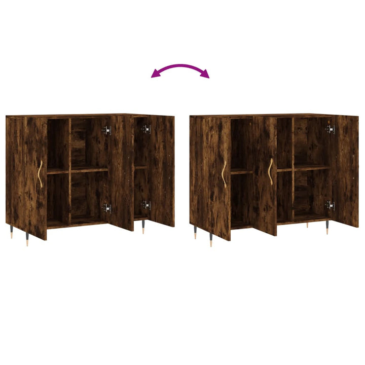 Dulap, Stejar Fumuriu, 90X34X80 Cm, Lemn Compozit