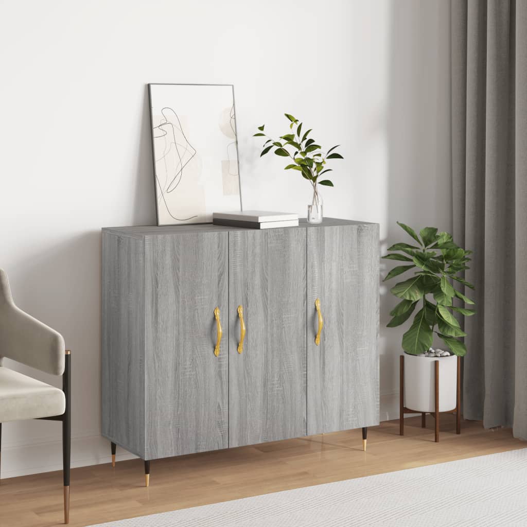 Dulap, Stejar Fumuriu, 90X34X80 Cm, Lemn Compozit