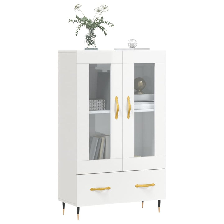 Dulap Înalt, Alb Extralucios, 69,5X31X115 Cm, Lemn Prelucrat