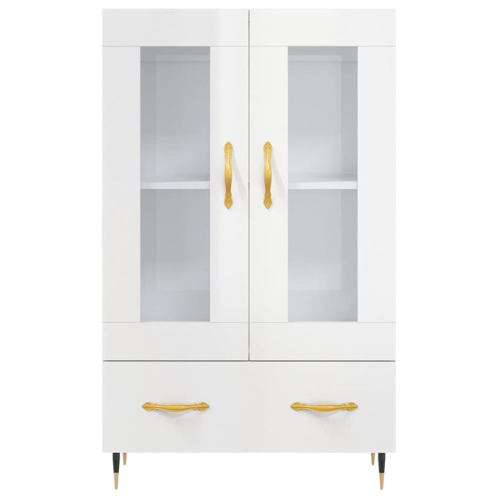 Dulap Înalt, Alb Extralucios, 69,5X31X115 Cm, Lemn Prelucrat