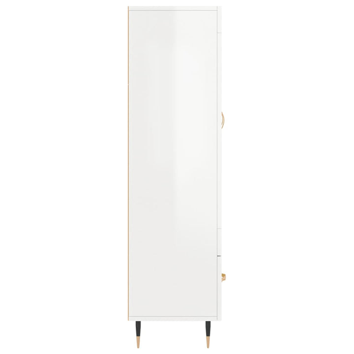 Dulap Înalt, Alb Extralucios, 69,5X31X115 Cm, Lemn Prelucrat
