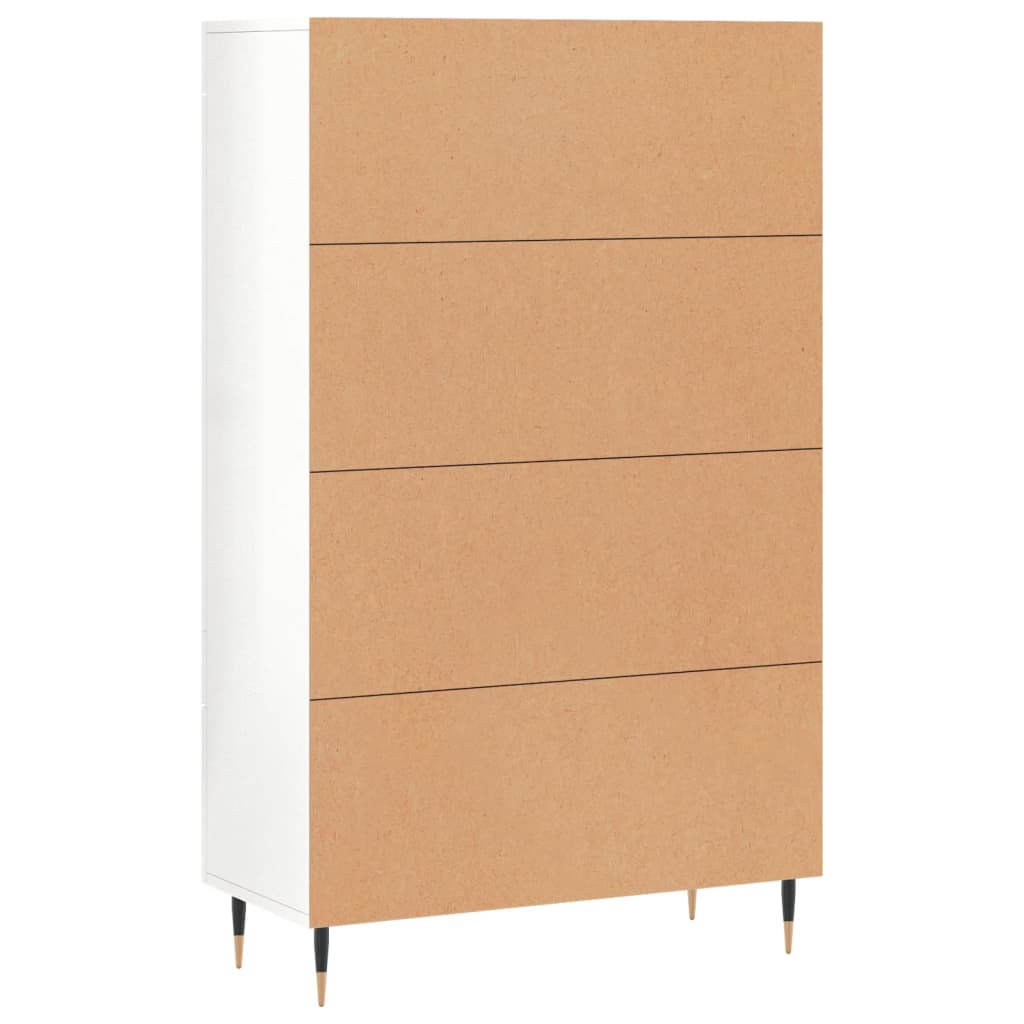 Dulap Înalt, Alb Extralucios, 69,5X31X115 Cm, Lemn Prelucrat