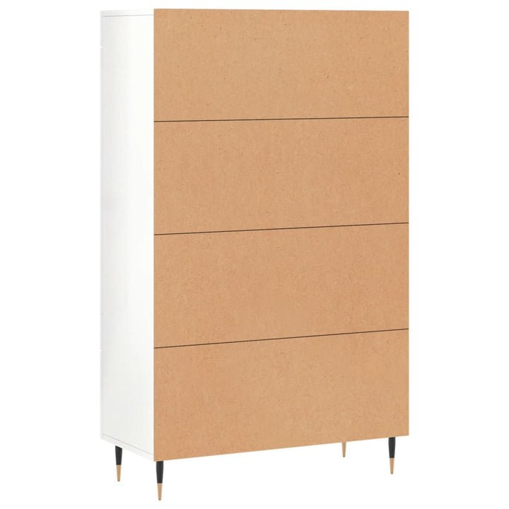 Dulap Înalt, Alb Extralucios, 69,5X31X115 Cm, Lemn Prelucrat