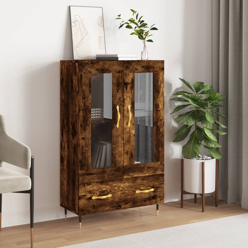 Dulap Înalt, Alb Extralucios, 69,5X31X115 Cm, Lemn Prelucrat