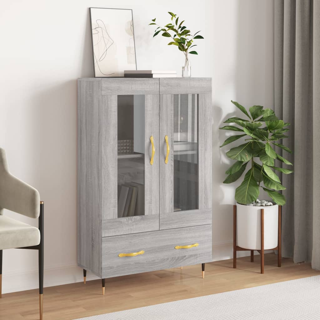 Dulap Înalt, Alb Extralucios, 69,5X31X115 Cm, Lemn Prelucrat