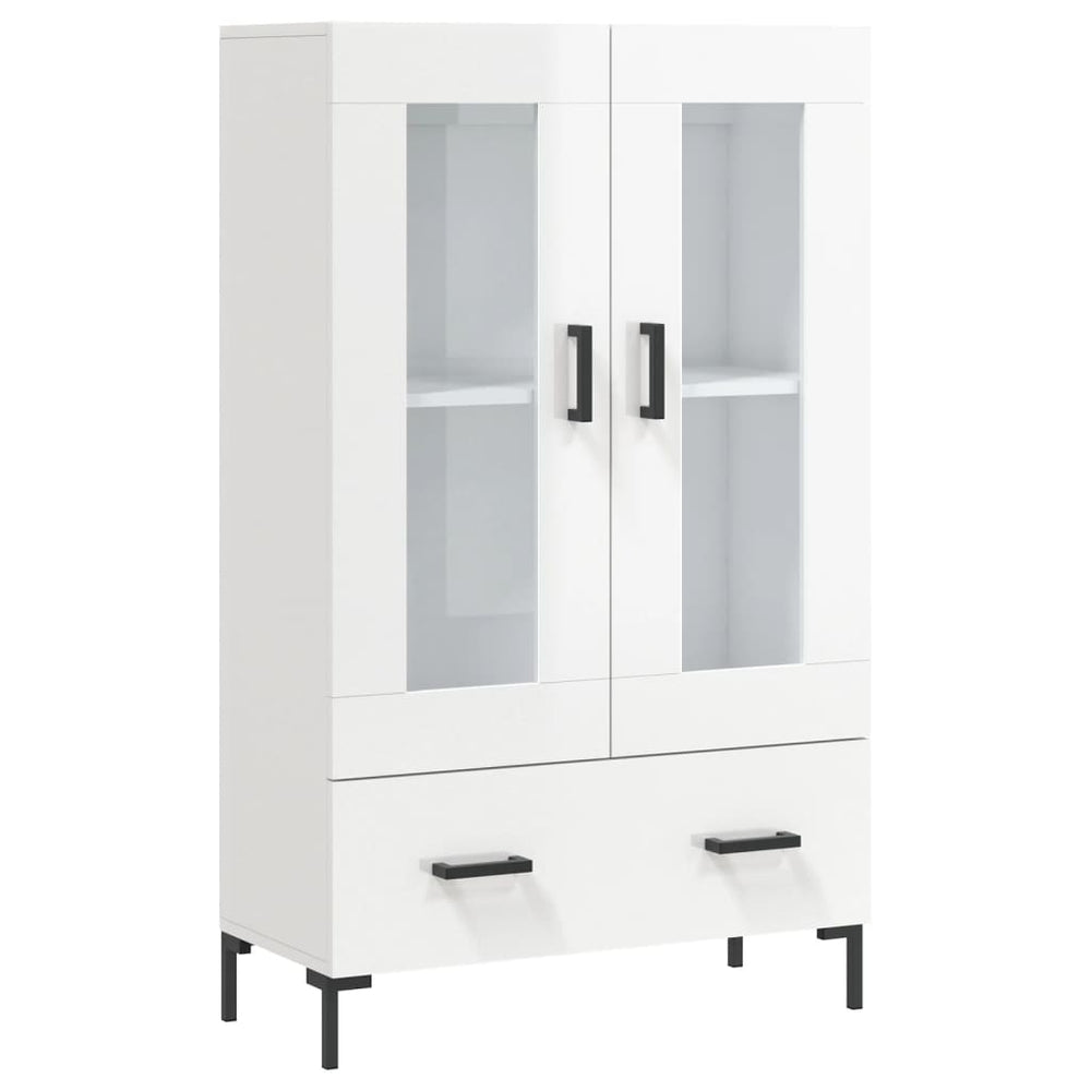 Dulap Înalt, Alb Extralucios, 69,5X31X115 Cm, Lemn Prelucrat