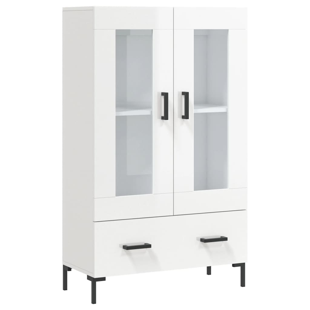 Dulap Înalt, Alb Extralucios, 69,5X31X115 Cm, Lemn Prelucrat